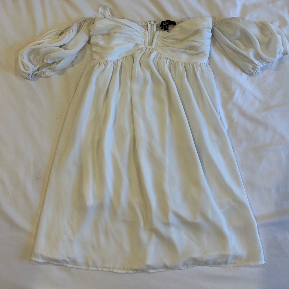 Lulu’s Off-Shoulder White Dress